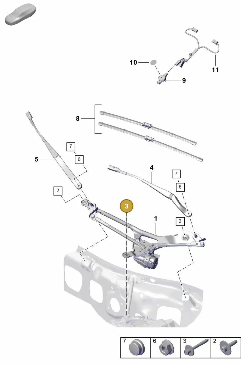 PAF008333 Porsche Hexagon Bolt with Washer