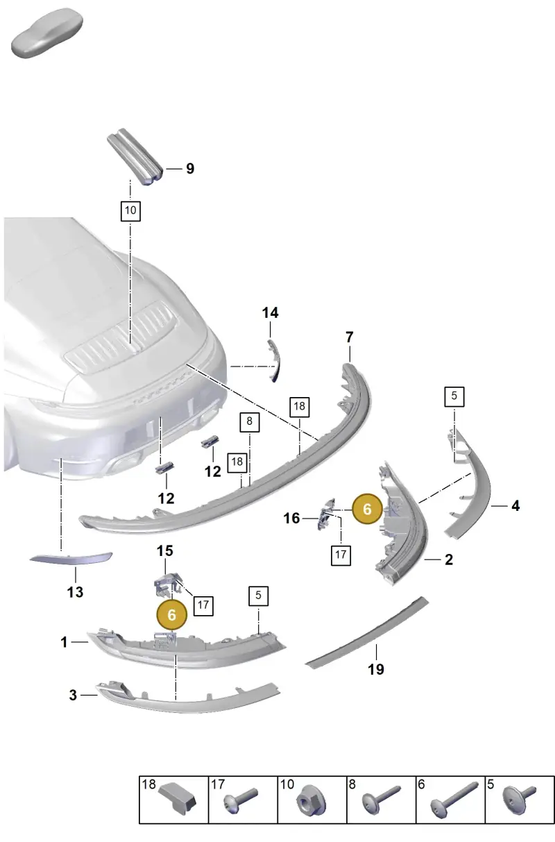 PAF008912 Porsche Hexagon Socket Head Bolt (Combi)