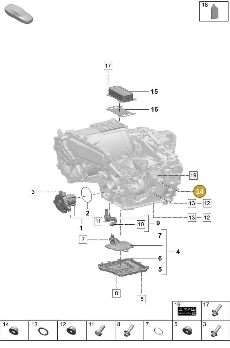 PAF009009 Porsche Seal Bolt with Sealing Ring