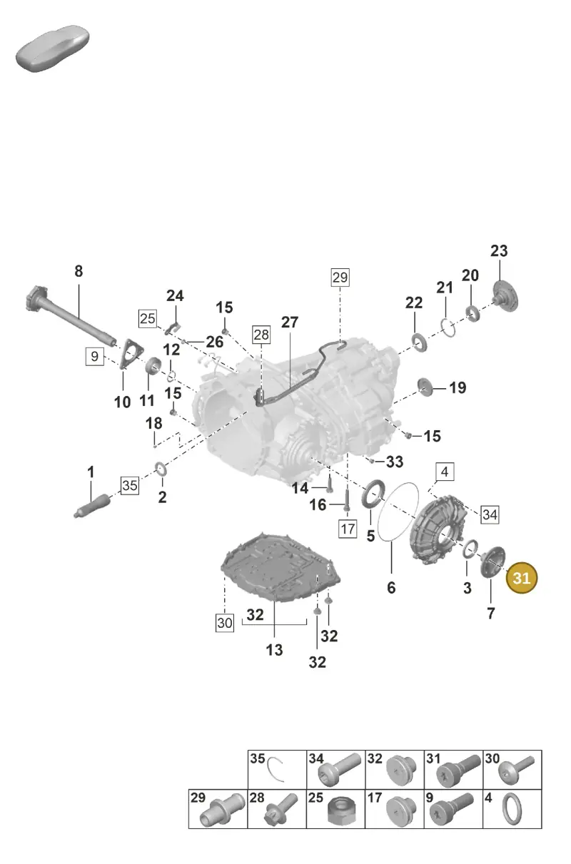 PAF009145 Porsche Hexagon Socket Head Bolt