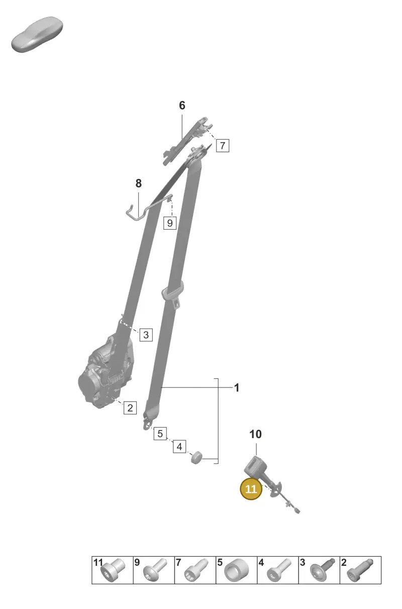 PAF009291 Porsche Screw with Interior Serrations