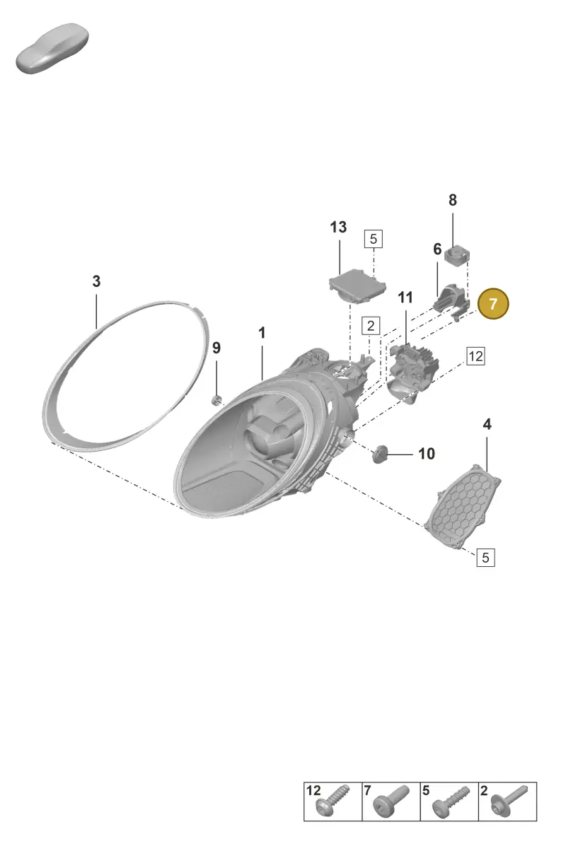 PAF009300 Porsche Round Head Screw