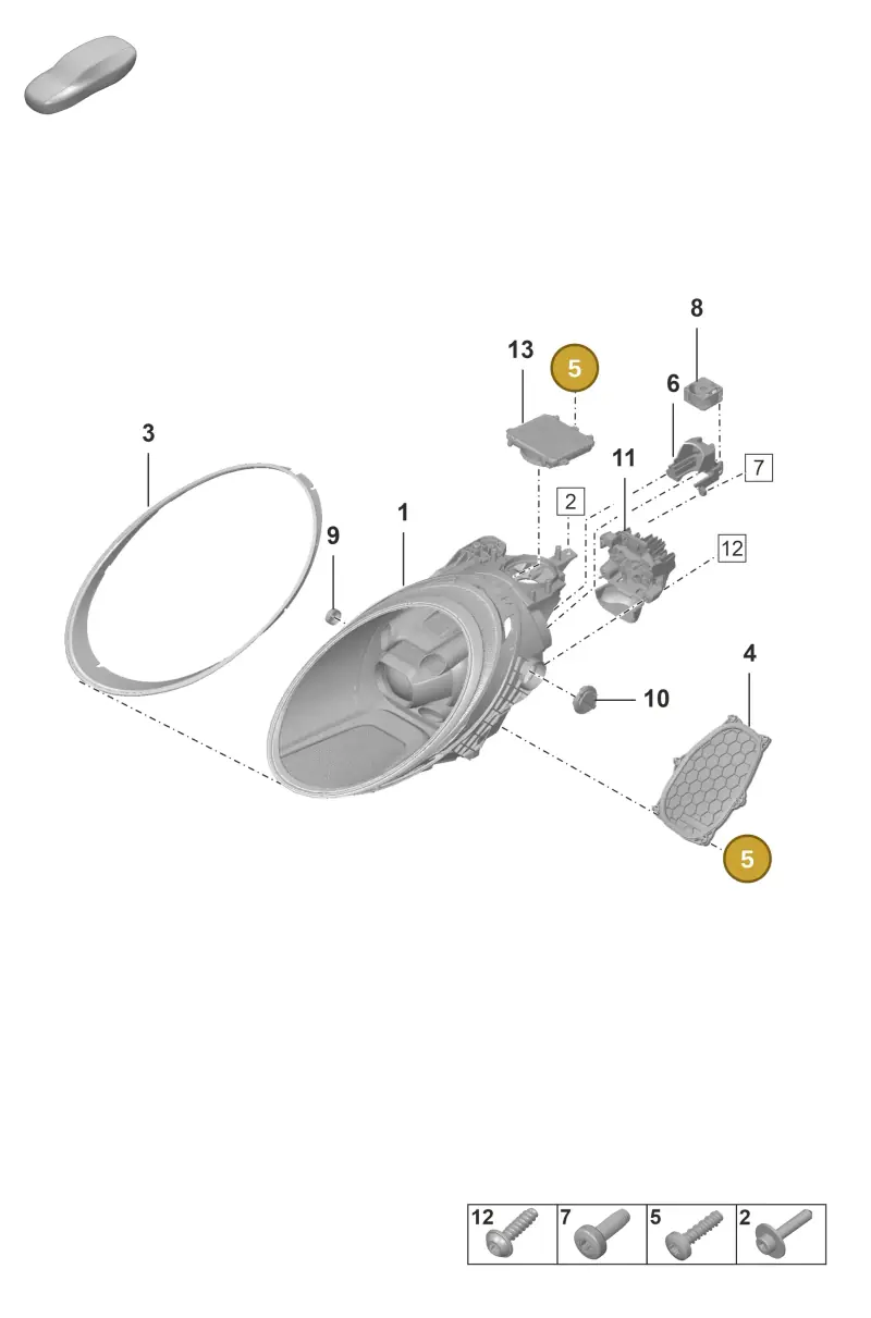 PAF009301 Porsche Round Head Screw