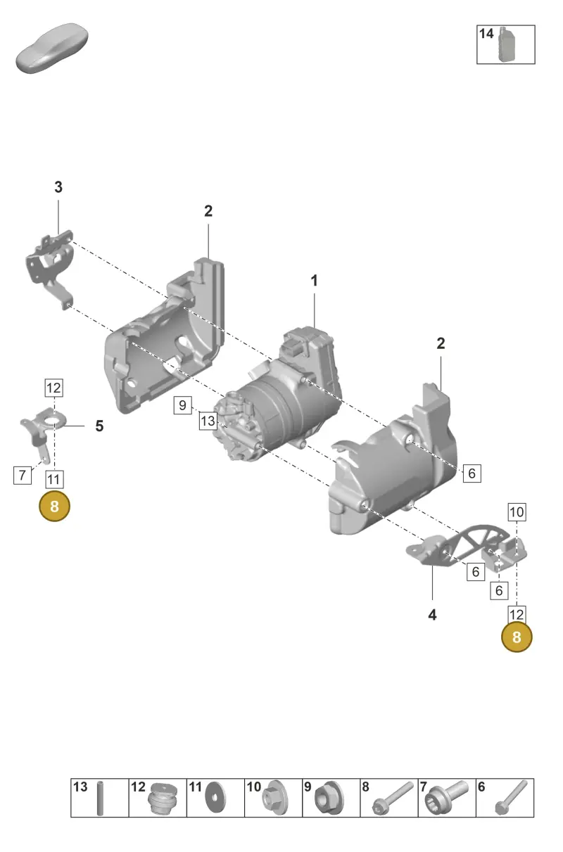 PAF009381 Porsche Hexagon Flange Screw