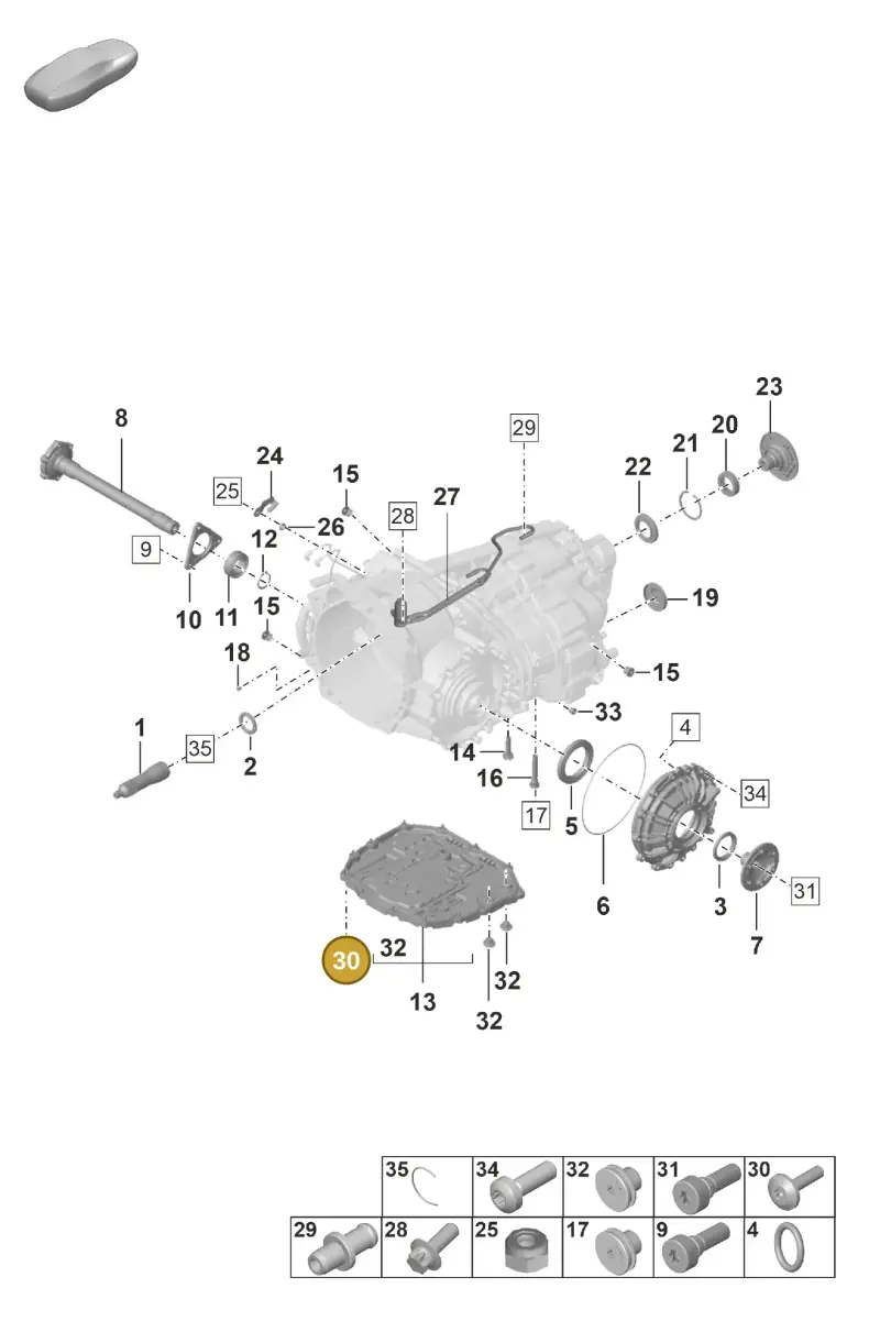 PAF009388 Porsche Flat Head Multi-Point Socket Bolt