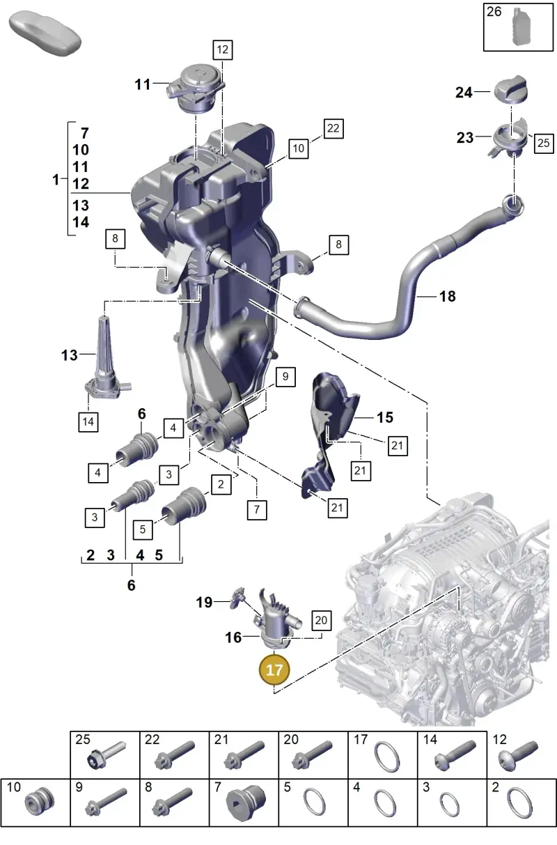 PAF009533 Porsche O-Ring