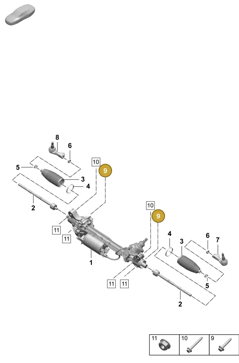 PAF009642 Porsche Fitted Bolt Hexagon Head