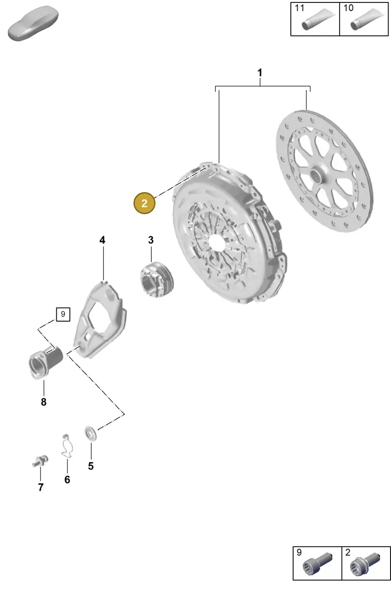 PAF010315 Porsche Bolt with Washer