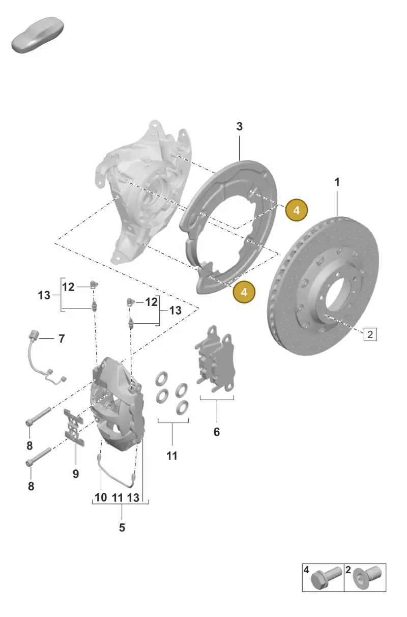 PAF100829 Porsche Hexagon Head Bolt (Combi)