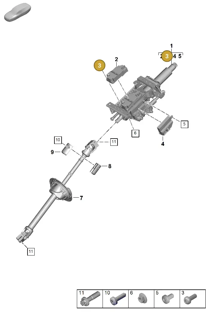 PAF104301 Porsche Hexagon Socket Flat Head Bolt