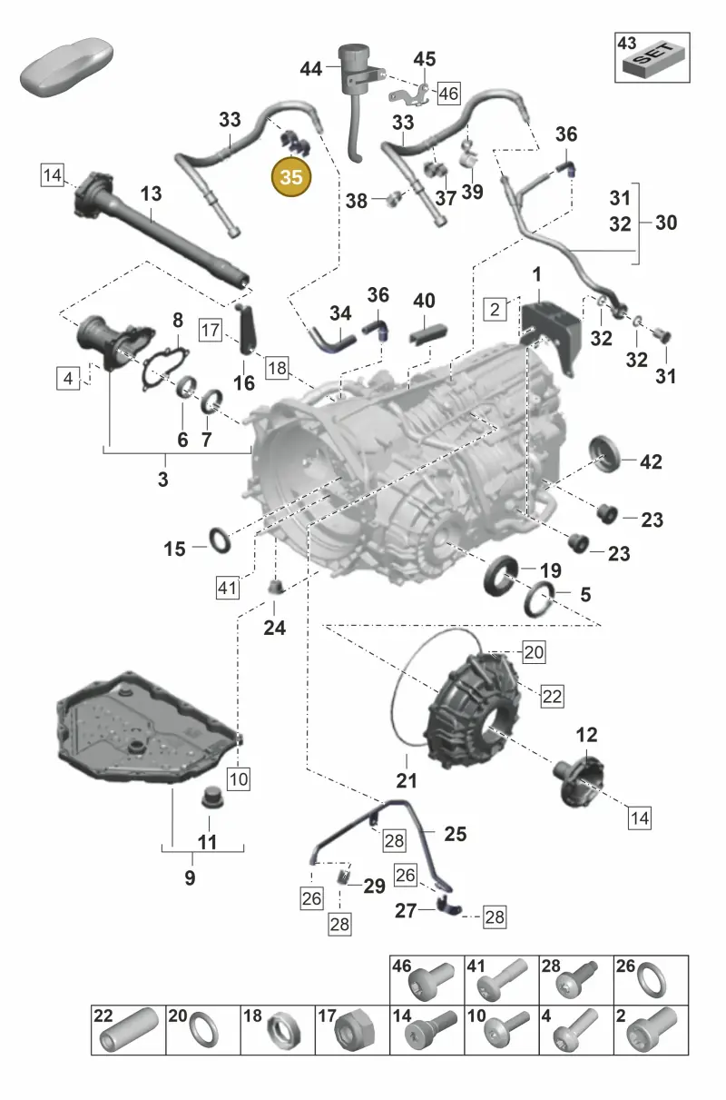 PAF105280 Porsche Hose Bracket