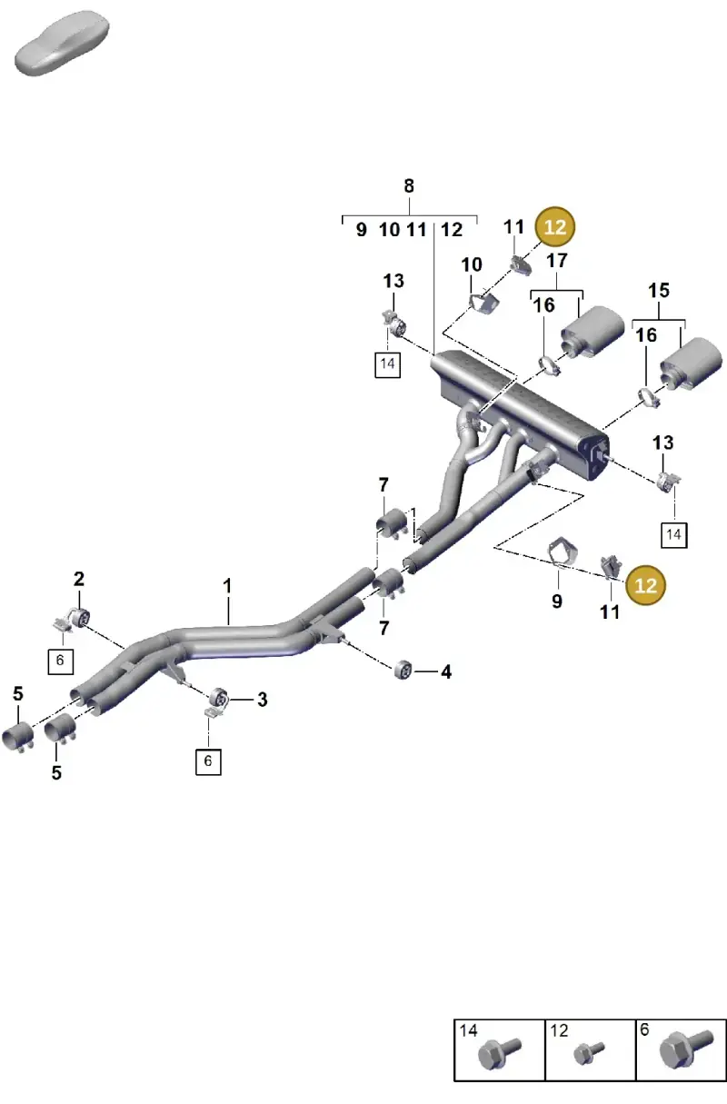 PAF10653202 Porsche Hexagon Bolt