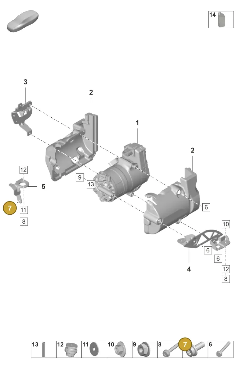 PAF106648 Porsche Interior Serration Flange Screw