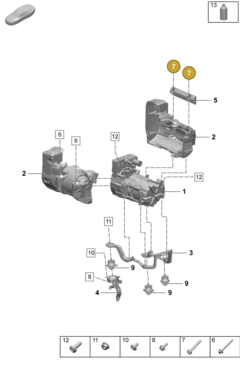 PAF107646 Porsche Screw with Interior Serrations