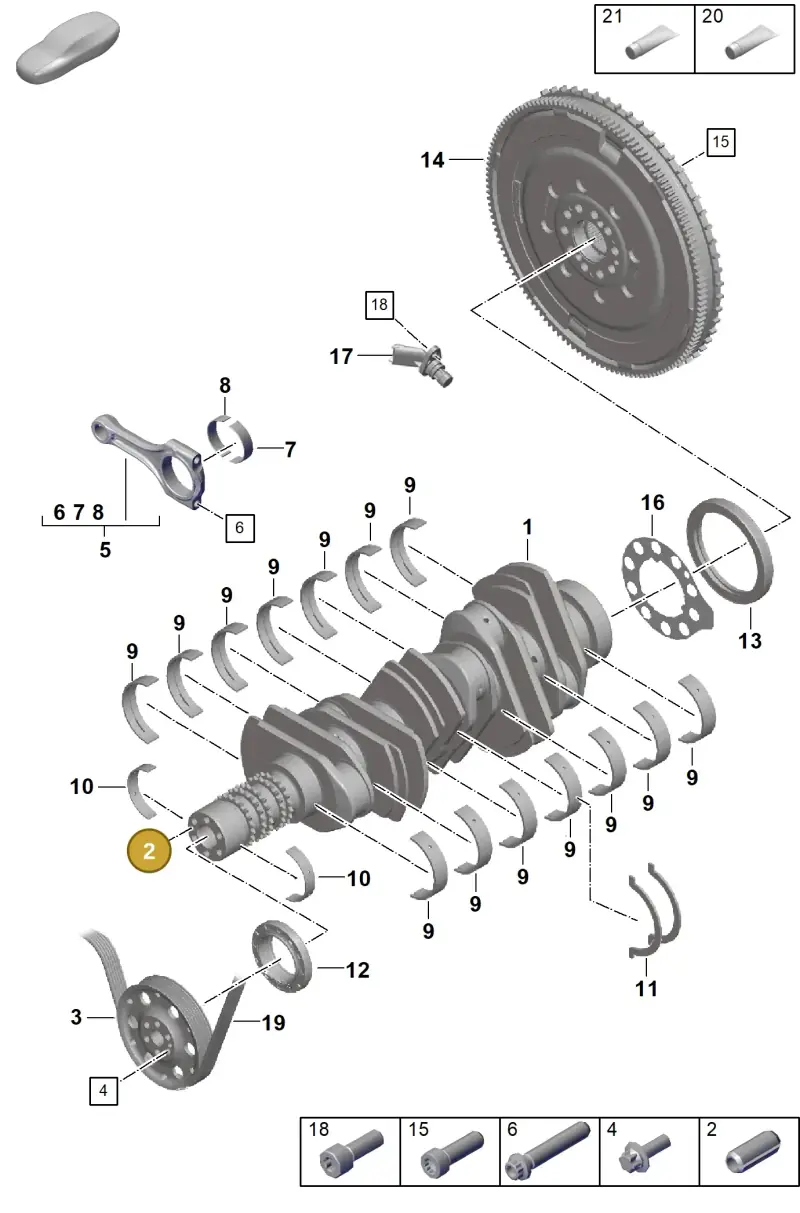 PAF108180 Porsche Cylinder Pin