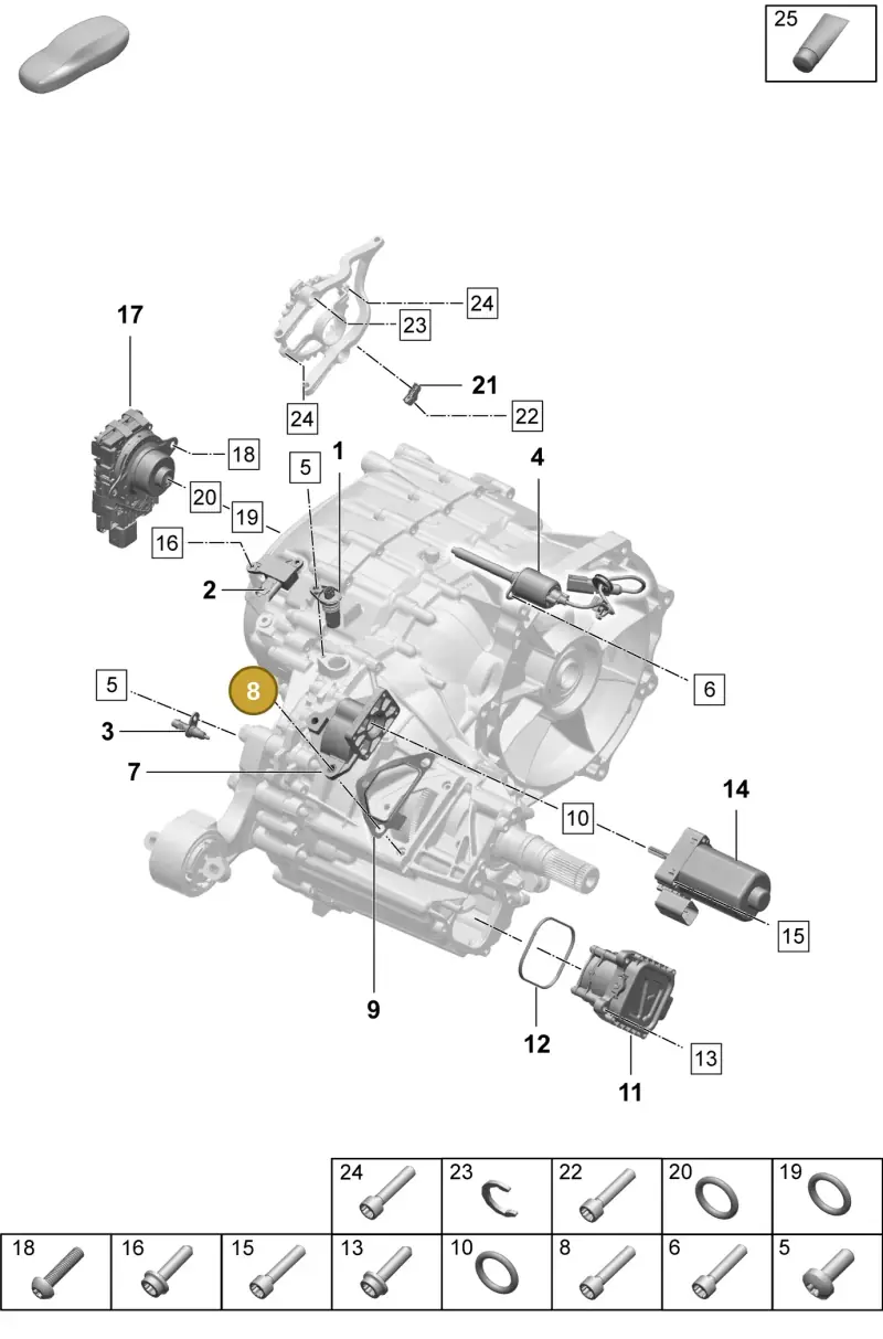 PAF108202 Porsche Hexagon Socket Flat Head Bolt