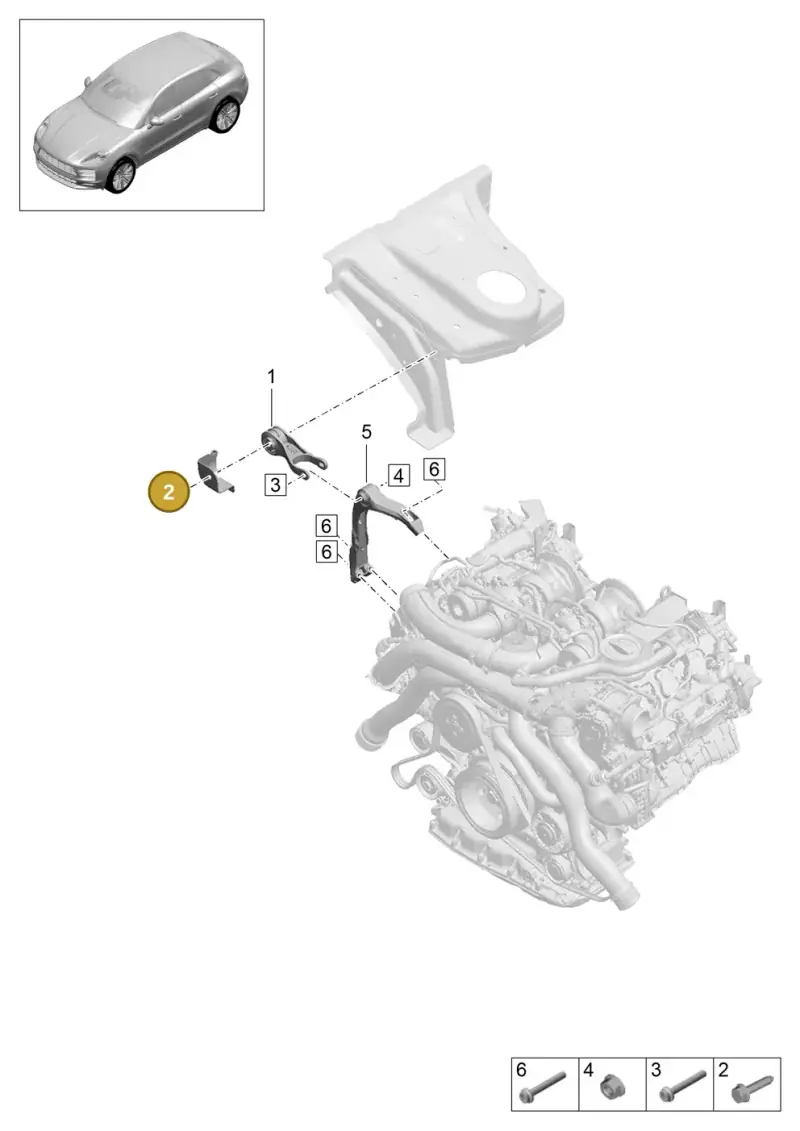 PAF108398 Porsche Hexagon Socket Flat Head Bolt