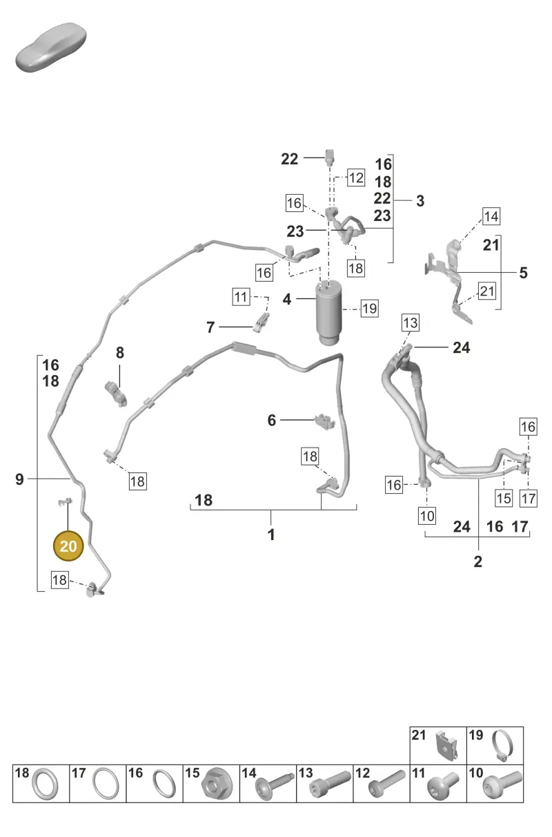 PAF108488 Porsche Combination Holder