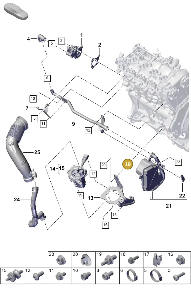 PAF108502 Porsche Double Stud with Hexagon Drive