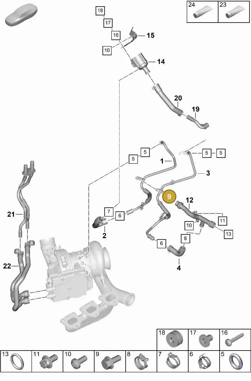 PAF109006 Porsche Hexagon Head Bolt