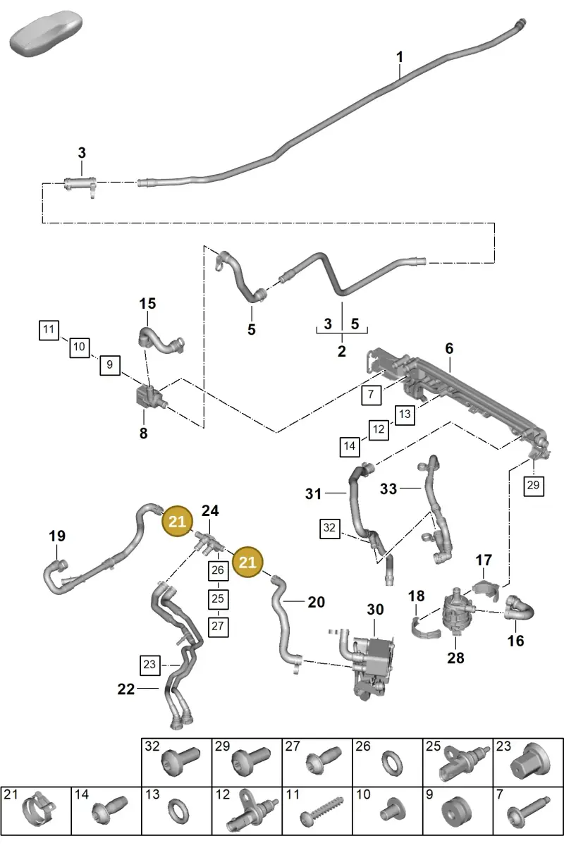 PAF90686900 Porsche Spring Band Clamping