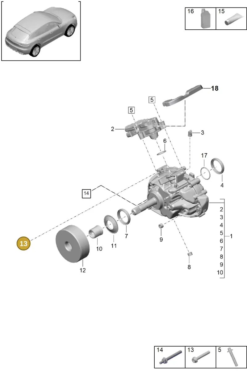 PAF908322 Porsche Double Collared Stud
