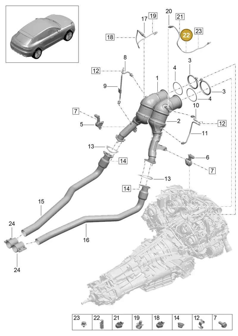 PAF908549 Porsche Hose Bracket
