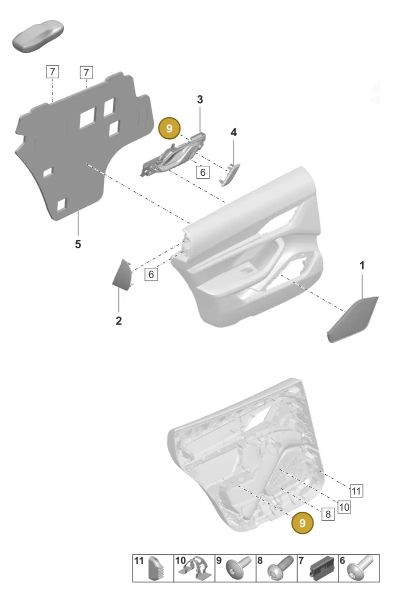 PAF90897402 Porsche Hexagon Socket Head Panel Bolt