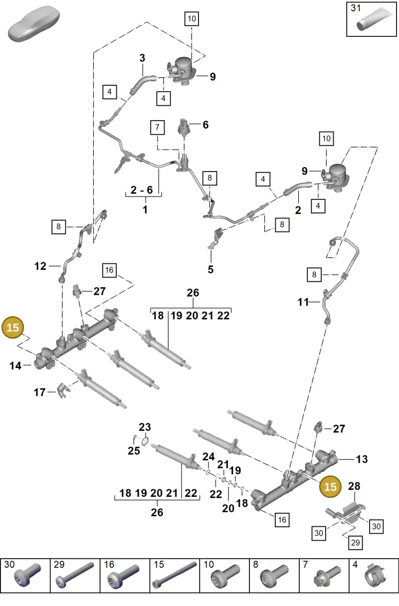 PAF909485 Porsche Screw
