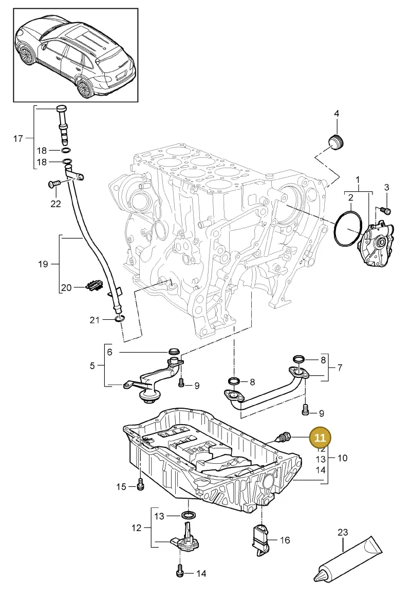 PAF911014 Porsche Seal Bolt with Sealing Ring
