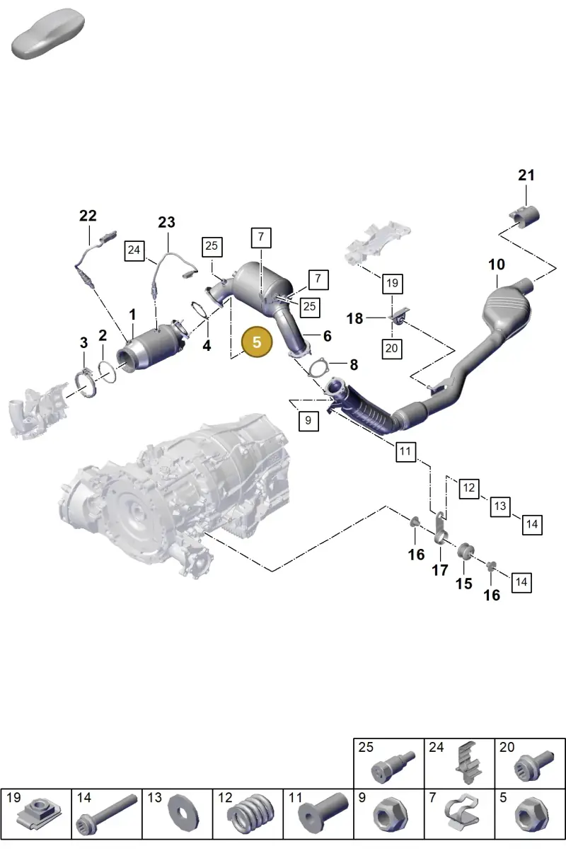 PAF911308 Porsche Hexagon Collar Nut Self-Locking