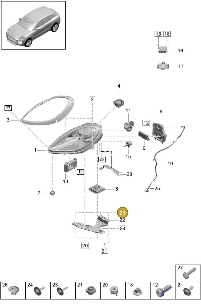 PAF911513 Porsche Bolt with Washer