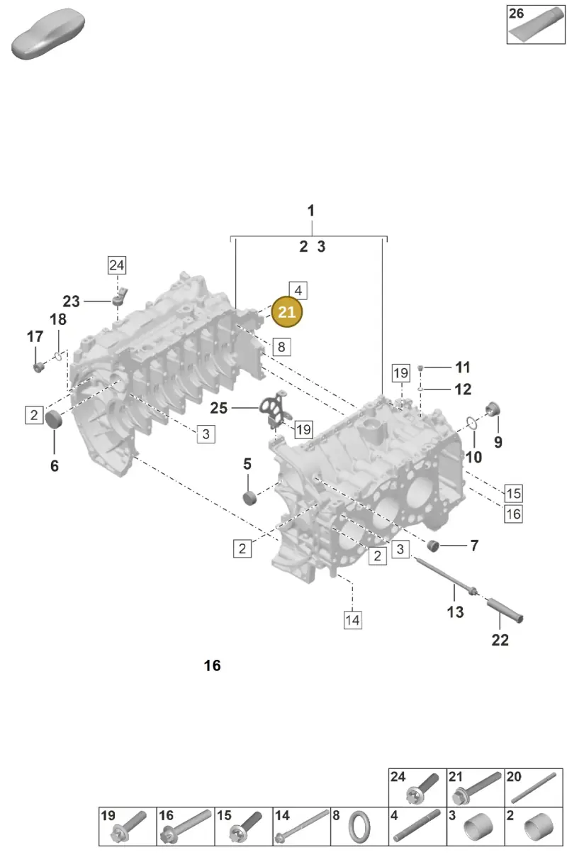 PAF911671 Porsche Bolt Hexagon Headwith Shoulder (Combi)