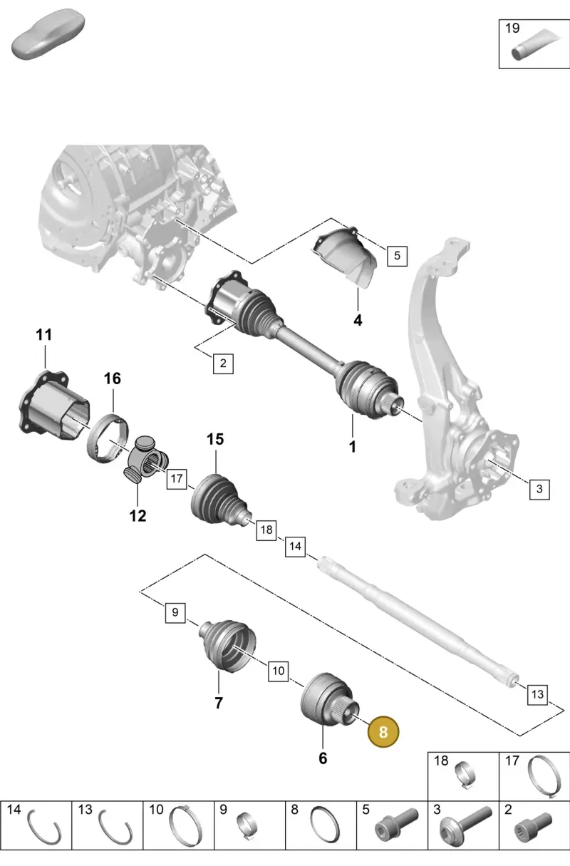 PAF911813 Porsche Securing Ring