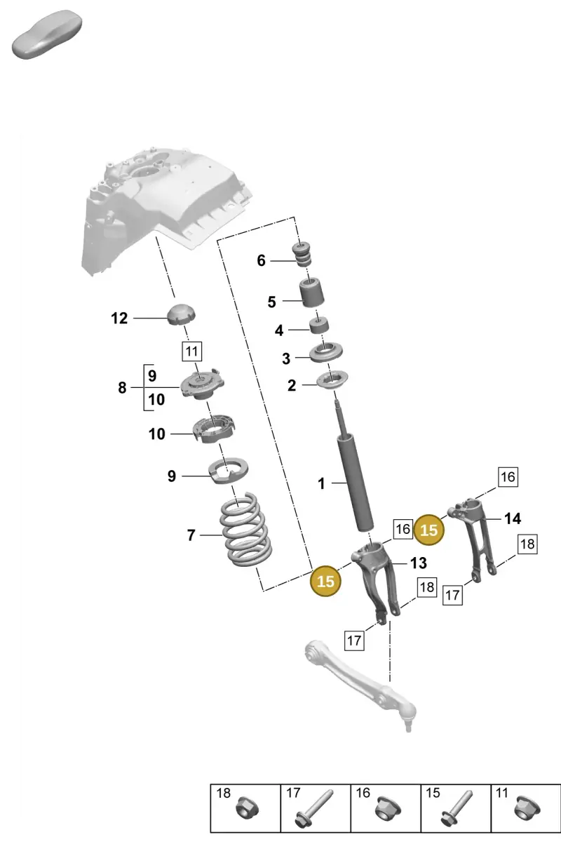 PAF912005 Porsche Hexagon Collared Bolt