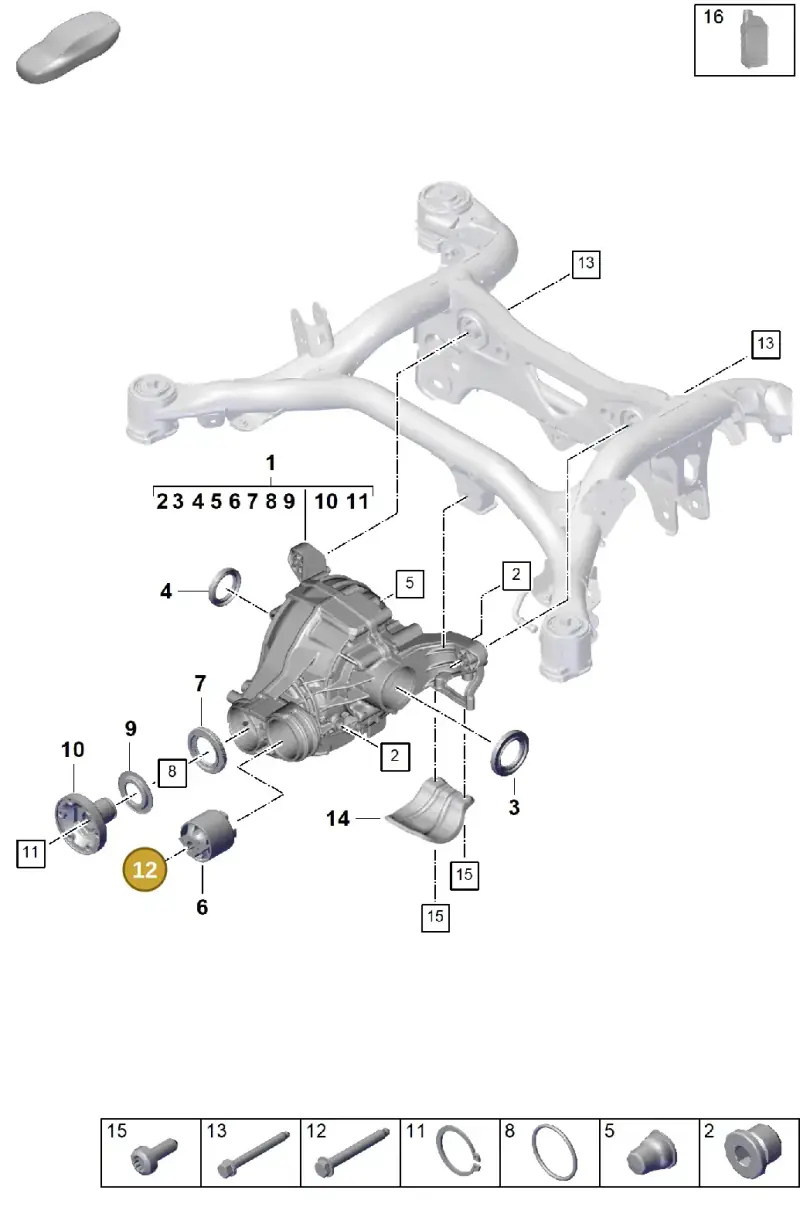 PAF91201301 Porsche Bolt with Washer