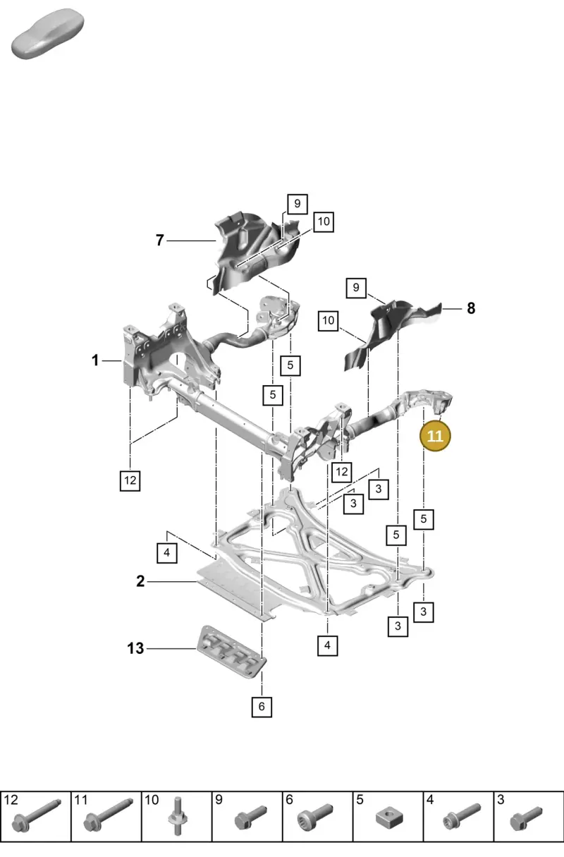 PAF91237901 Porsche Hexagon Flange Screw (Combi)