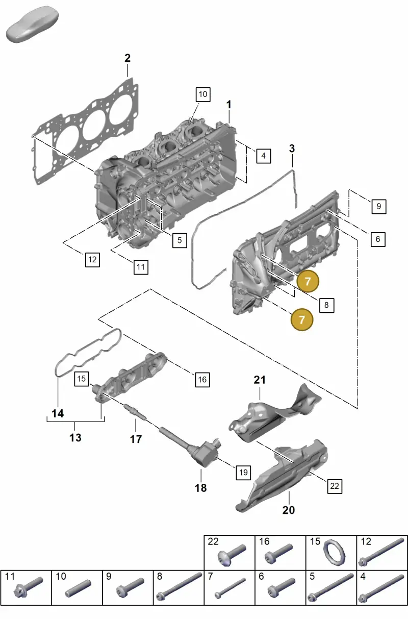 PAF912894 Porsche Flat Head Multi-Point Socket Bolt