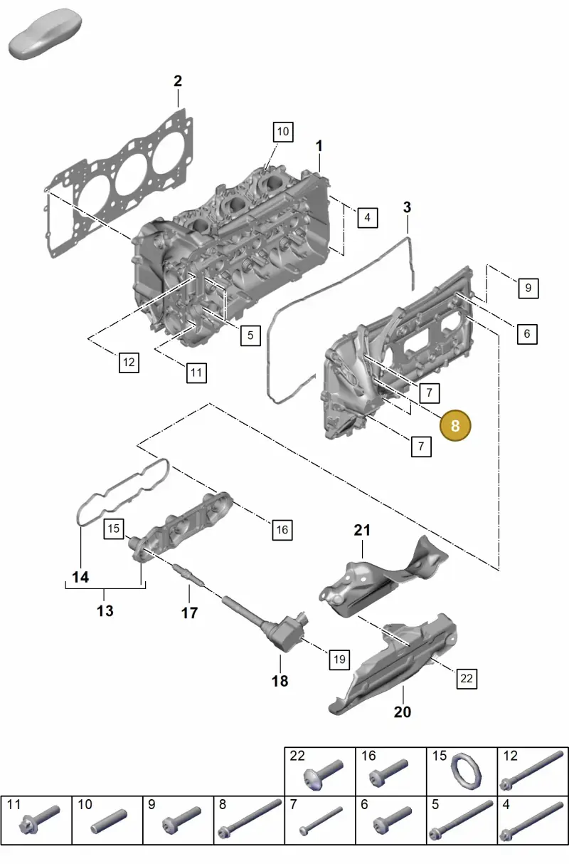 PAF912895 Porsche Flat Head Multi-Point Socket Bolt