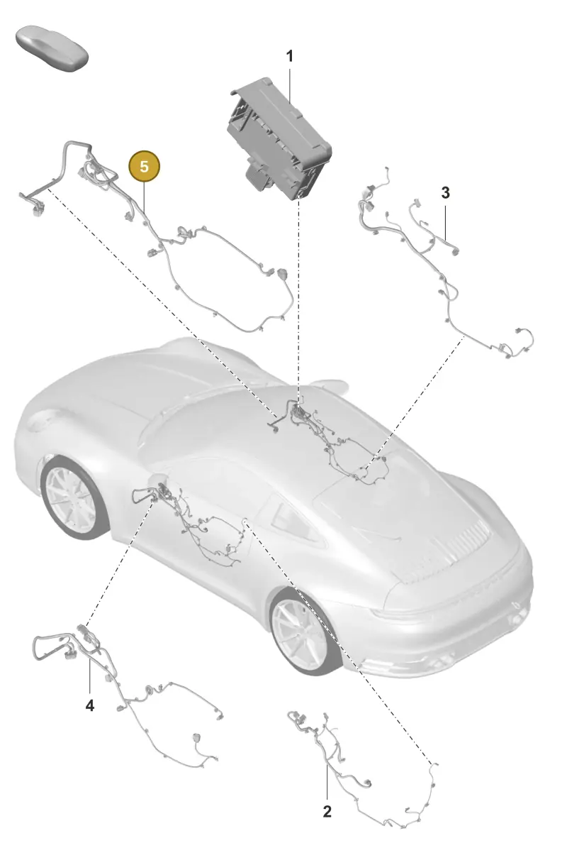 V04015031A Porsche Wiring Harness for Inner Door Panel