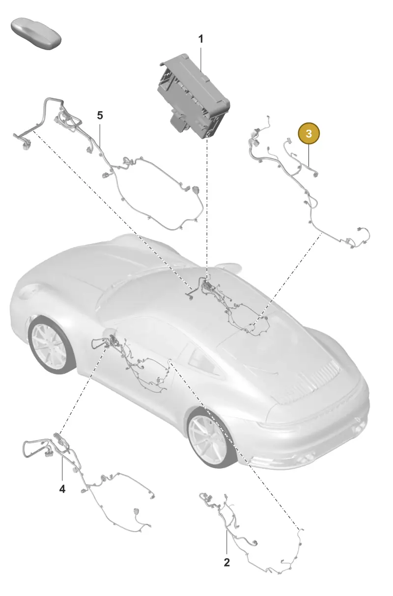 V04015067A Porsche Wiring Harness for Door Trim Panel