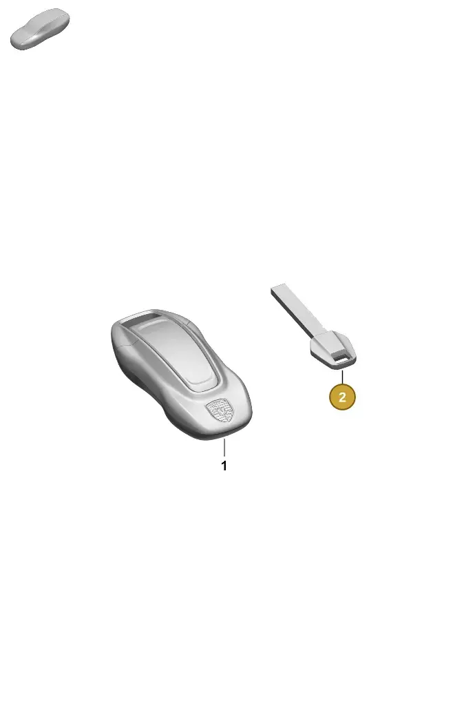 V04015853CP Porsche Emergency Key with Specific Lock