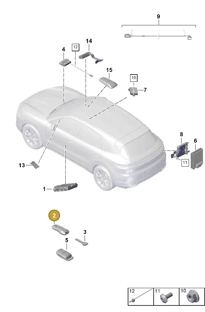 V04016001BJ Porsche Handheld Transmitter