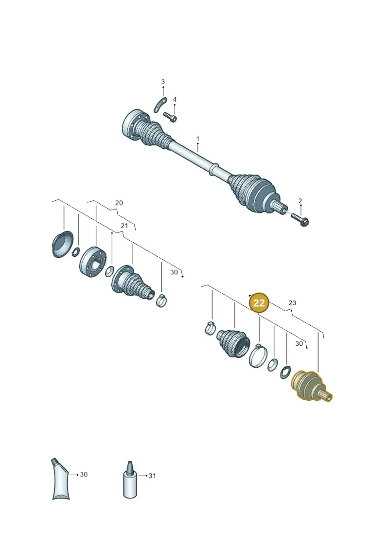 V04017001BL Porsche Joint Protective Sleeve with Assembly Parts