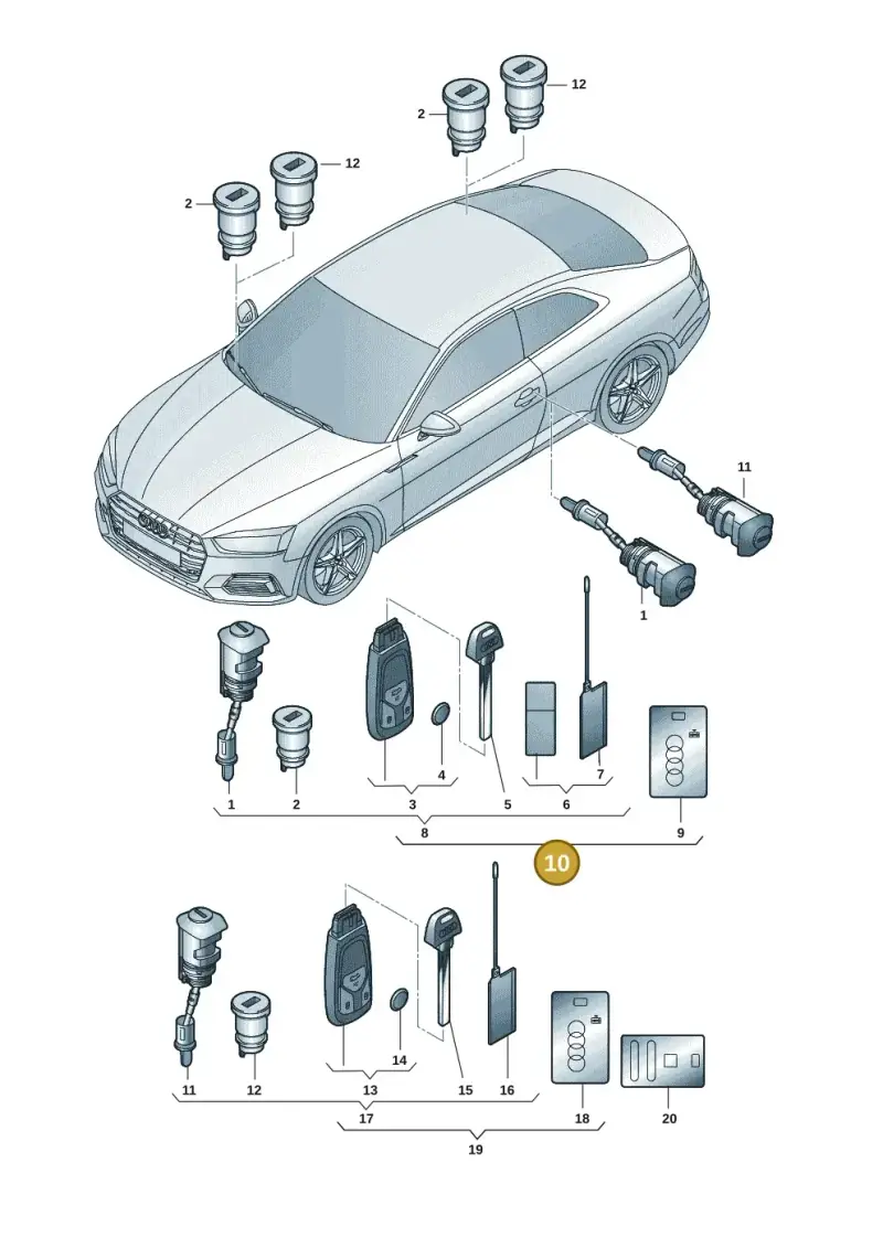 V04017001FNAIF Porsche Repair Set (Outer/Inner Rail Profile AIF)