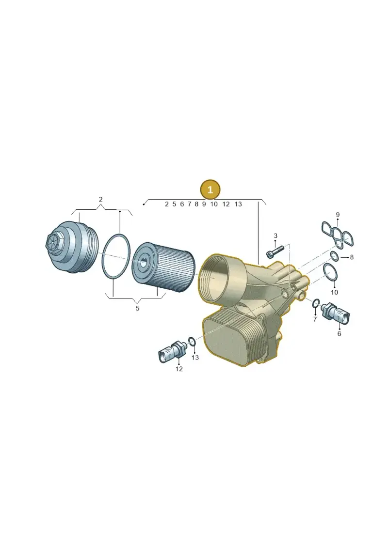 03N115389N Volkswagen Oil Filter with Flange