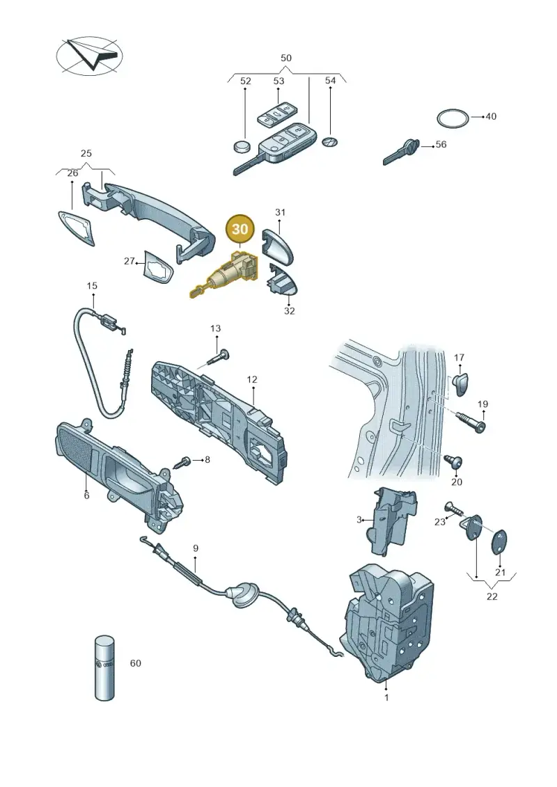 107837167AT Volkswagen Lock Cylinder