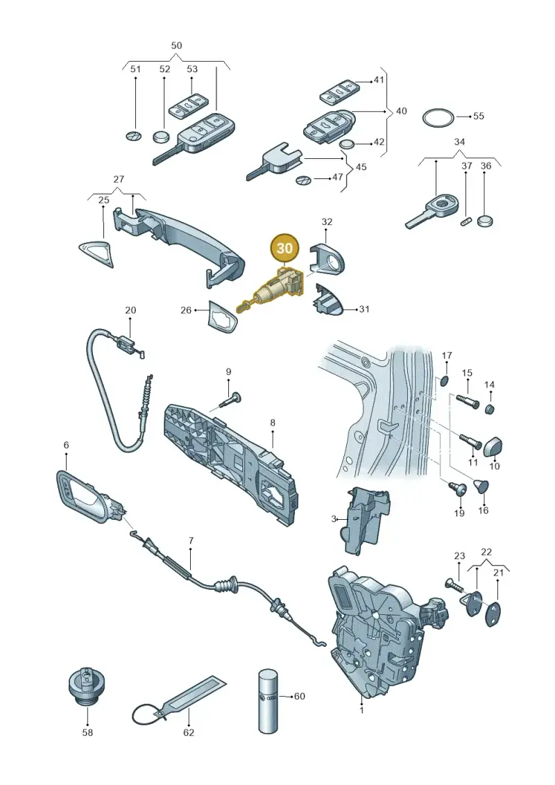 107837167EH Volkswagen Lock Cylinder