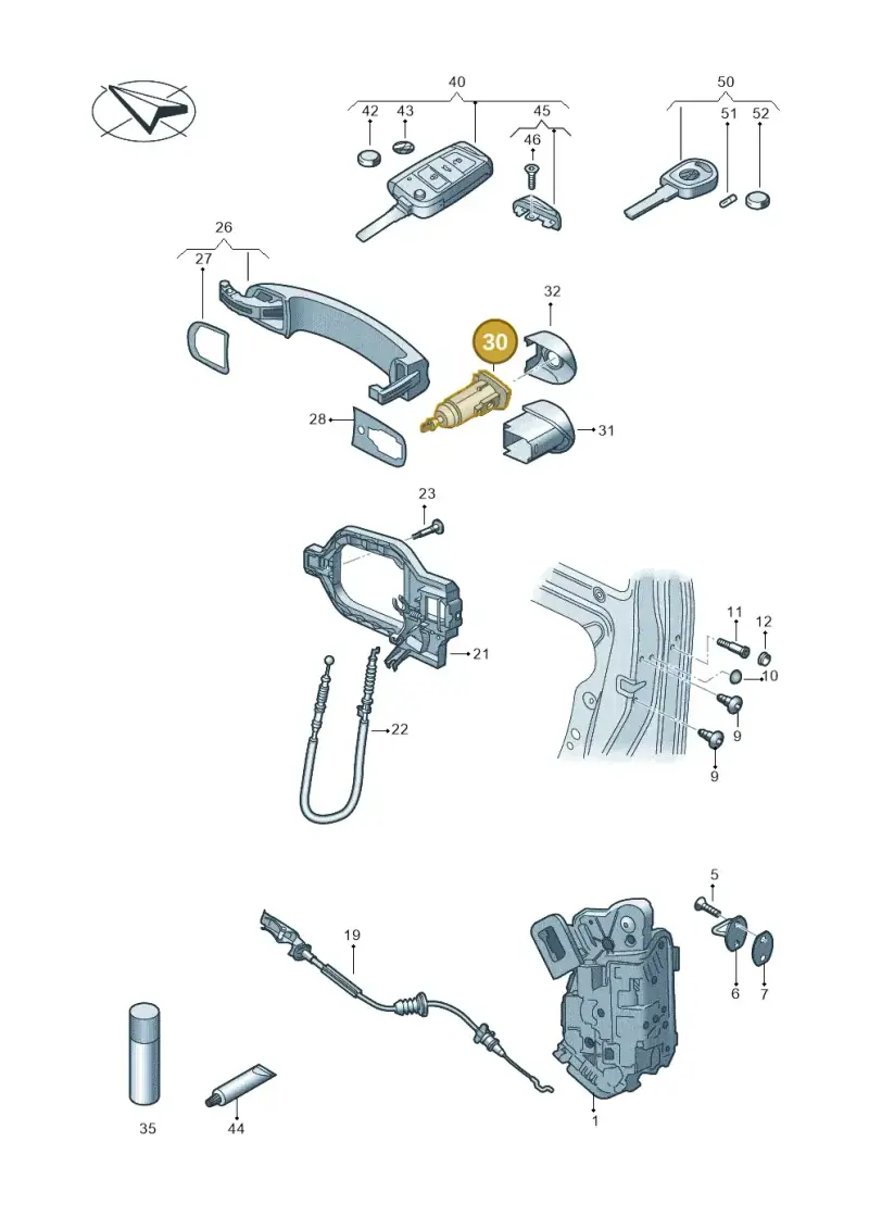 107837168FL Volkswagen Lock Cylinder
