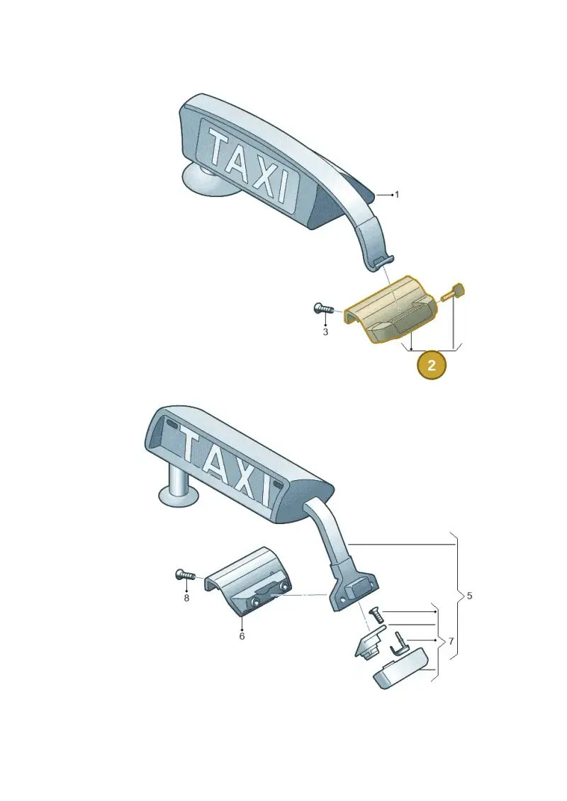 JKV860150C Volkswagen Mounting for Taxi Sign